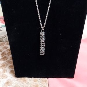 Stainless Cylindrical Filigree Aromatherapy Necklace